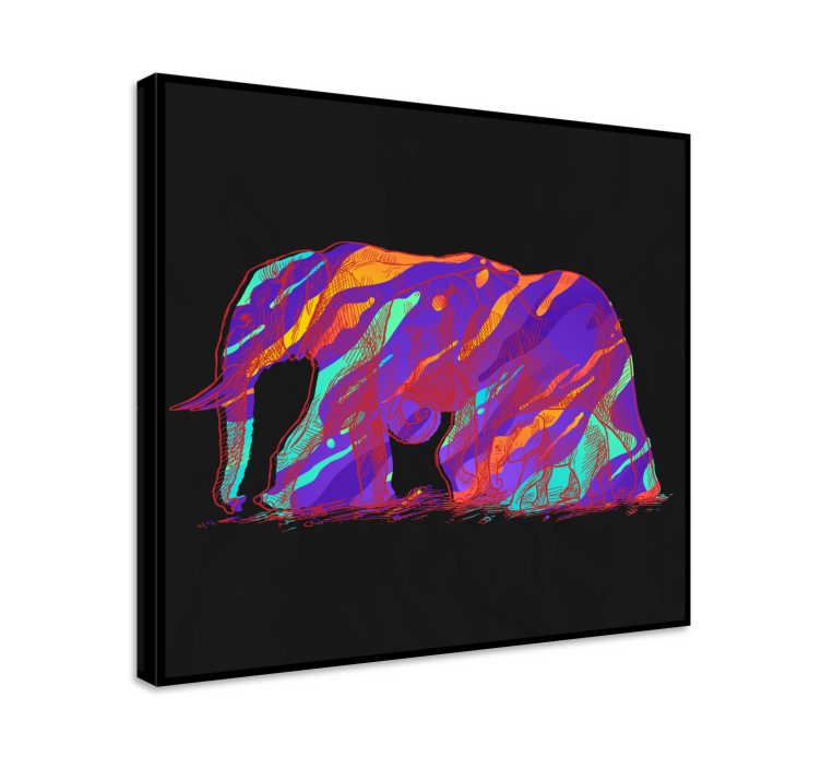 Cuadro de elefantes arte en silueta de elefante - TenVinilo