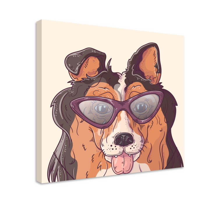 Cuadro perro Perro con gafas - TenVinilo