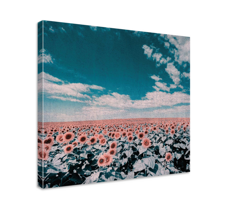 Cuadro de flores horizonte del campo de girasoles - TenVinilo