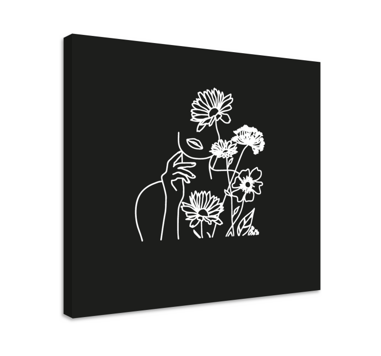 Cuadro de flores diseño floral minimalista para mujer. - TenVinilo