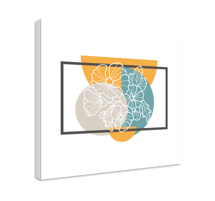 Cuadro de flores ilustración botánica contorno - TenVinilo