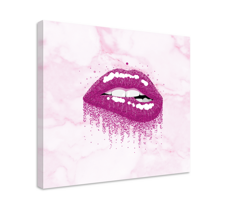 Cuadro moderno Labios abstractos tonos rosados - TenVinilo