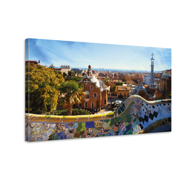 Cuadro ciudades vista del mosaico de barcelona - TenVinilo