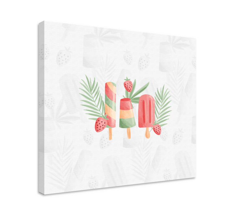 Cuadro moderno Paletas de helado de acuarela - TenVinilo