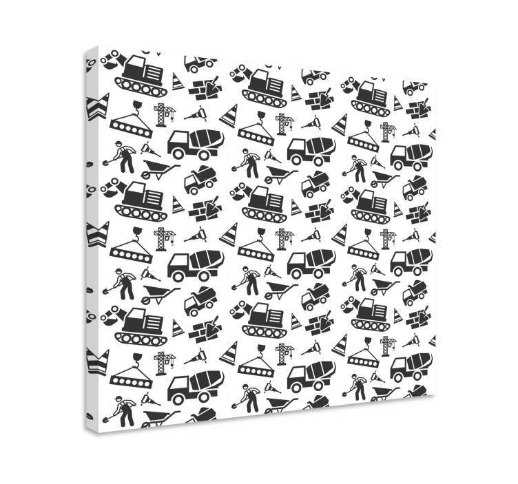 Cuadro con frase iconos de obras de construcción - TenVinilo
