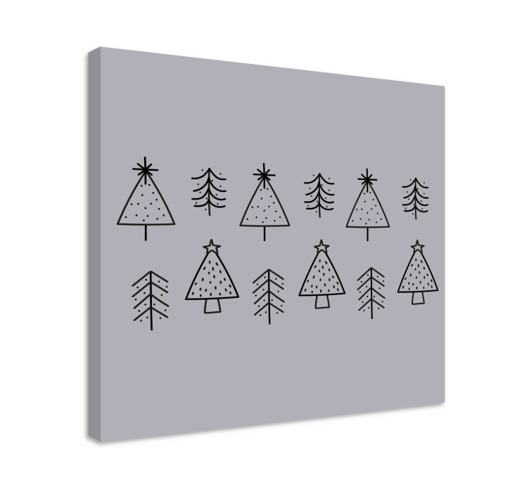 Cuadro de navidad árbol de navidad monocromo transparente - TenVinilo
