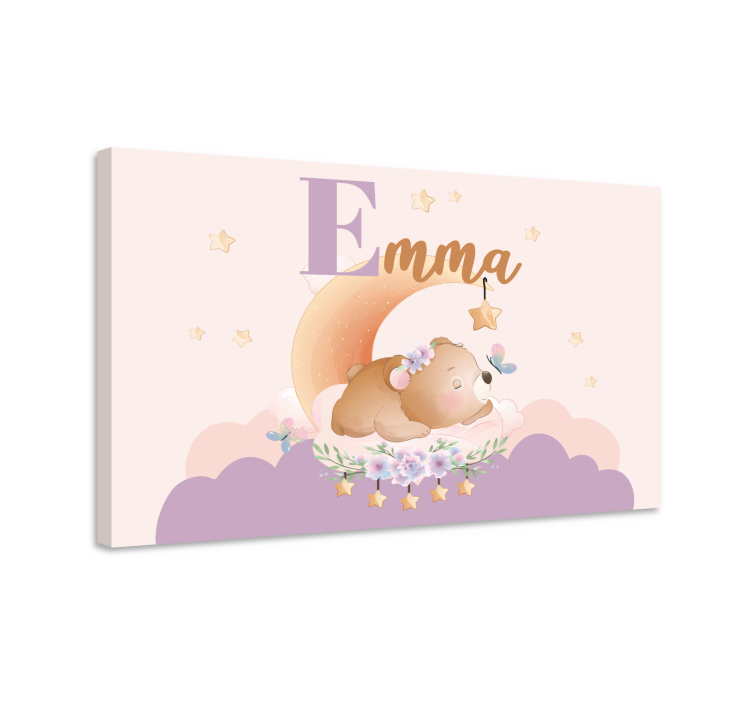 Cuadro personalizable Osos de animales lindos con nombre. - TenVinilo