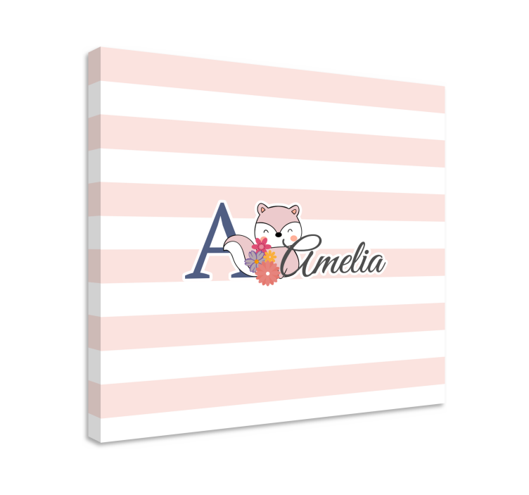 Cuadro para bebés personalización zorro lindos - TenVinilo