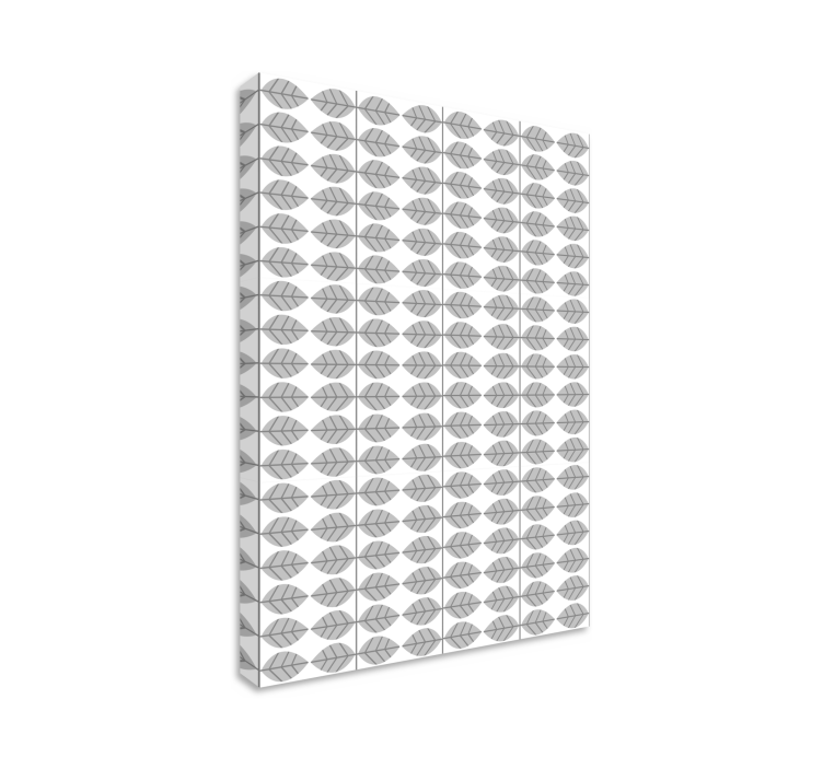 Cuadro de flores con patrón de hojas estilizadas - TenVinilo