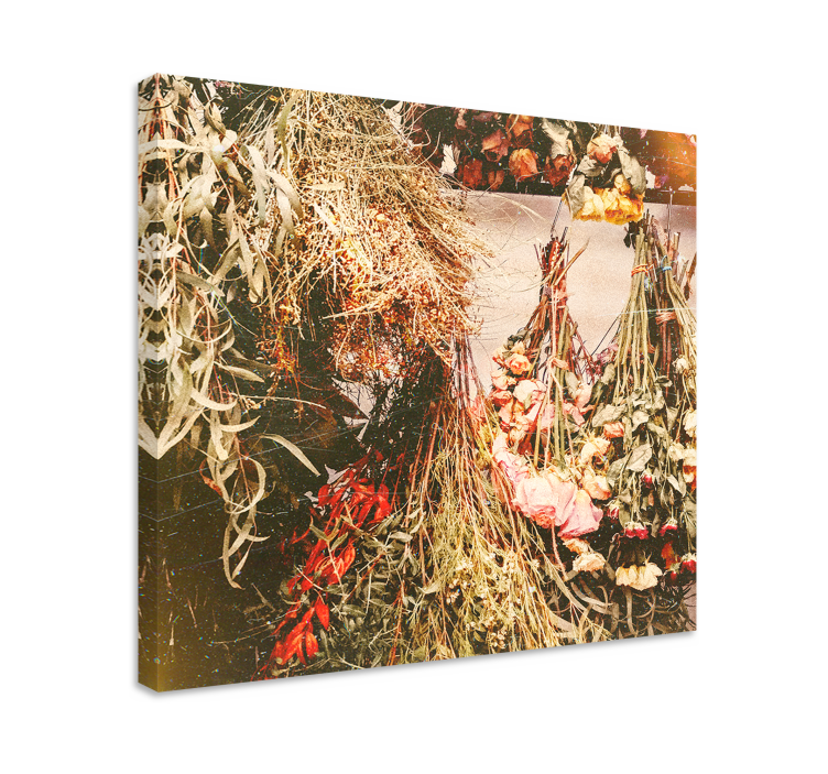 Cuadro de flores arreglos florales secos - TenVinilo