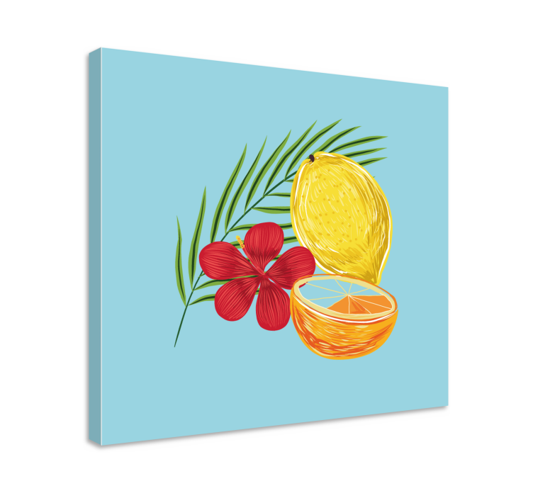 Cuadro para cocina Diseño de frutas de limones pastel - TenVinilo