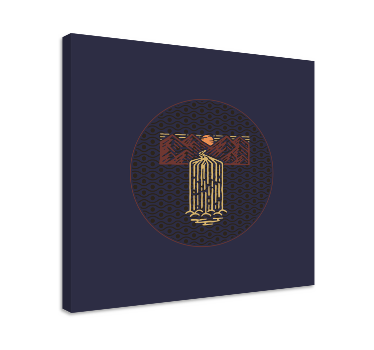 Cuadro paisajes paisaje de cascada serena - TenVinilo