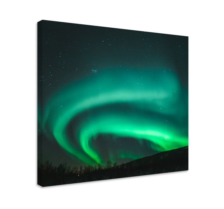 Cuadro paisajes Hermoso paisaje verde de la aurora boreal - TenVinilo