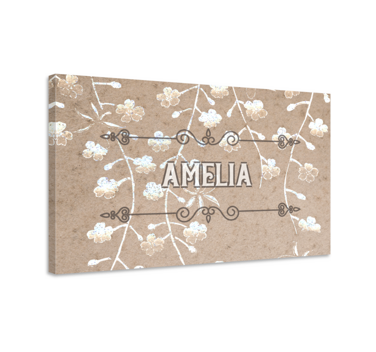 Cuadro personalizable decoración floral de nombres - TenVinilo
