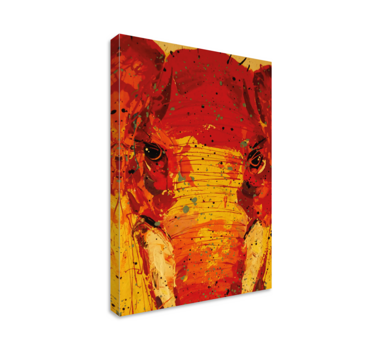 Cuadro de elefantes retrato vibrante de elefante - TenVinilo