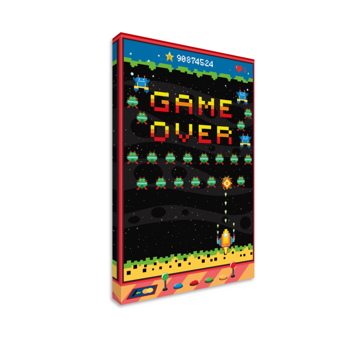 Cuadro decorativo videojuego pantalla arcade de 8 bits - TenVinilo