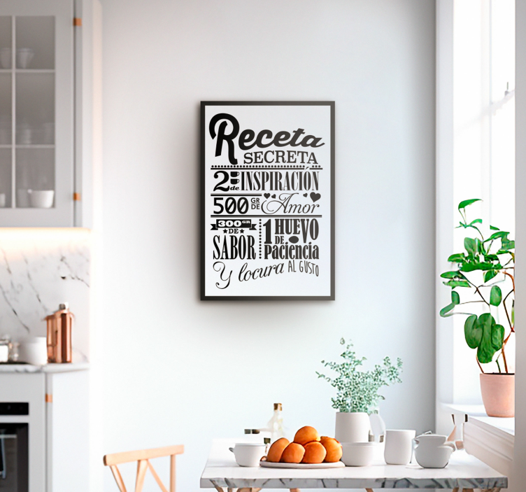 Cuadro para cocina Receta secreta - TenVinilo