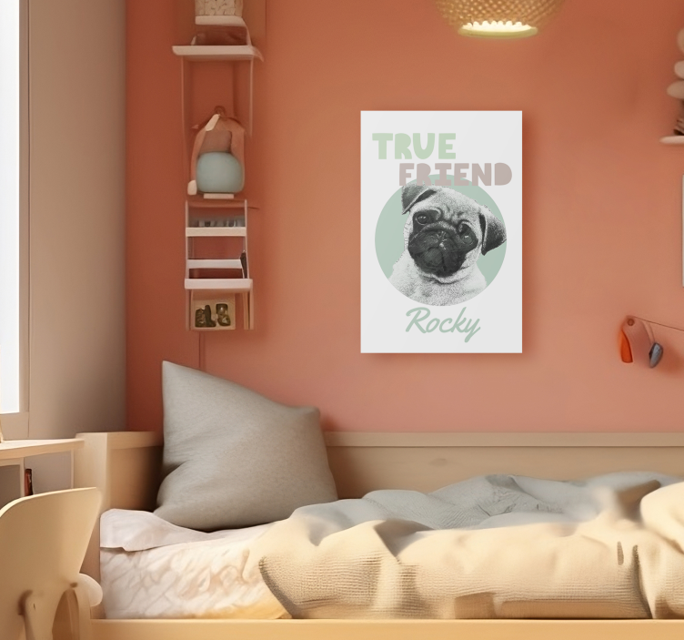 Cuadro personalizable verdadero amigo de los animales - TenVinilo