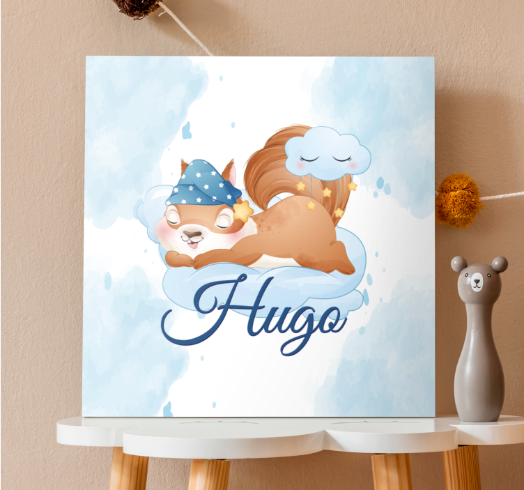 Cortina roller animales ardilla soñando tiernamente - TenVinilo