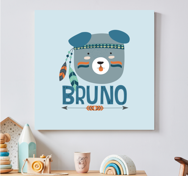 Cuadro personalizable Perro nórdico azul - TenVinilo