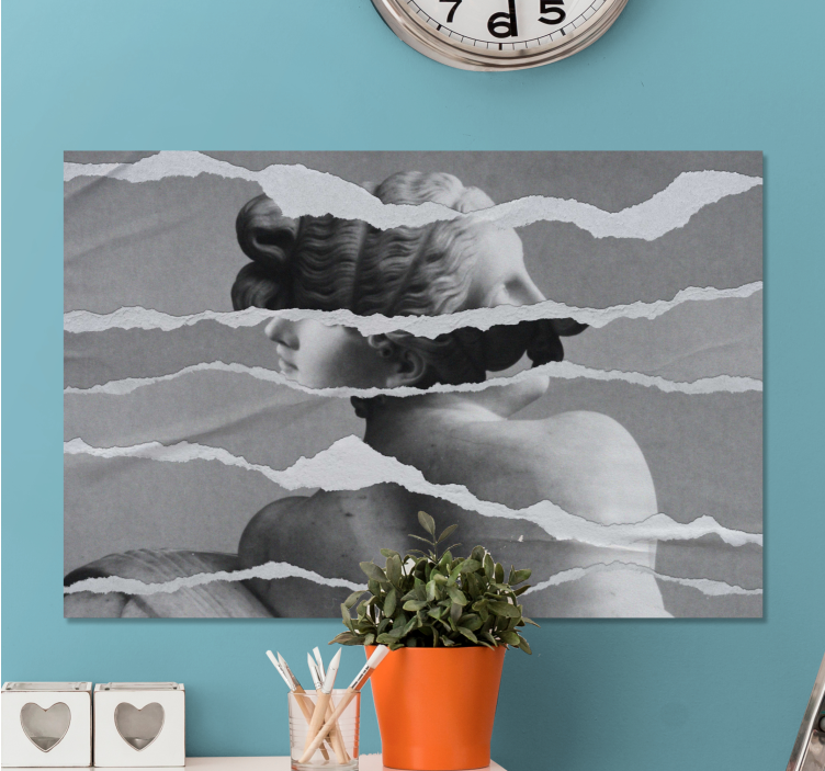 Cuadro artístico escultura de papel rasgado - TenVinilo