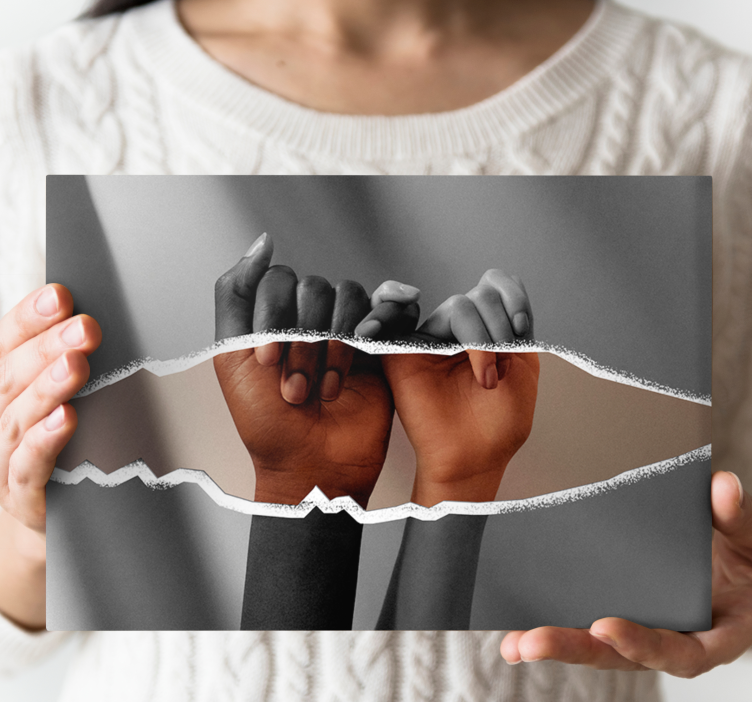 Cuadro en arte Manos tocándose - TenVinilo