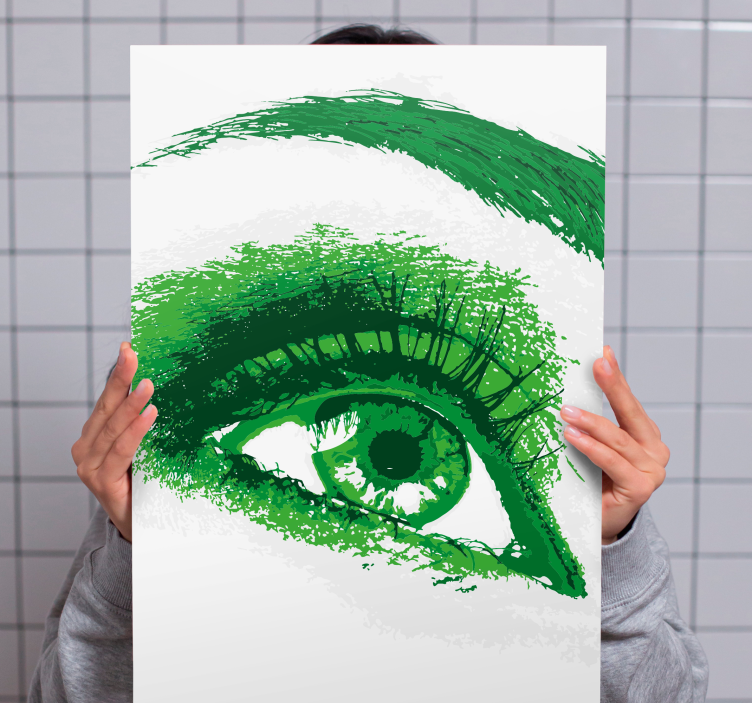 Cuadro bodegones ilustración ojo verde - TenVinilo