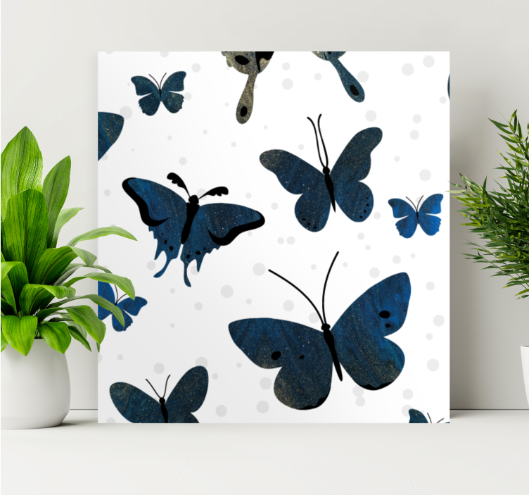 Cuadro mariposas Ala de mariposa azul brillo - TenVinilo