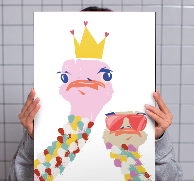 Cuadro animales avestruz coronada - TenVinilo