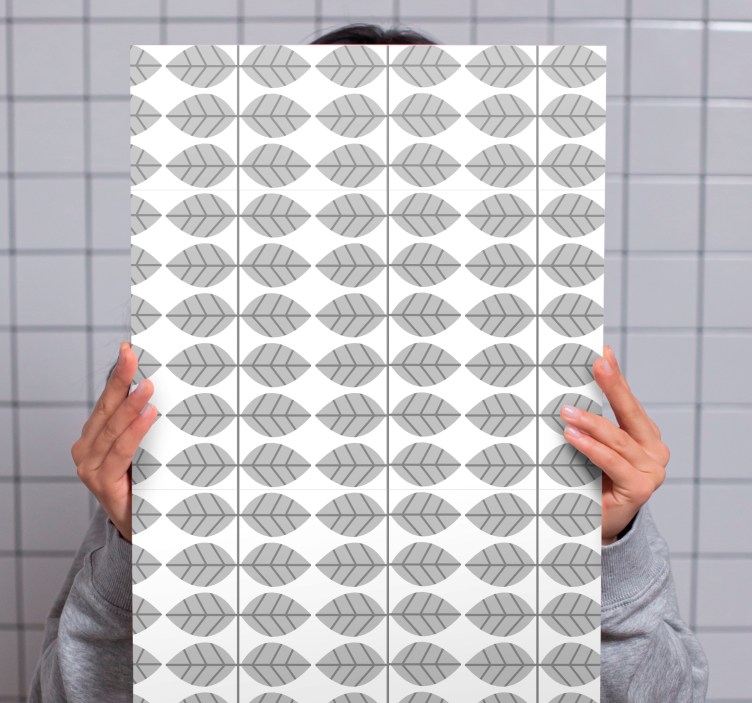 Cuadro de flores con patrón de hojas estilizadas - TenVinilo