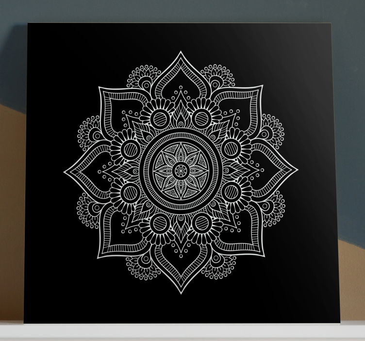 Cuadro mandala En blanco y negro - TenVinilo