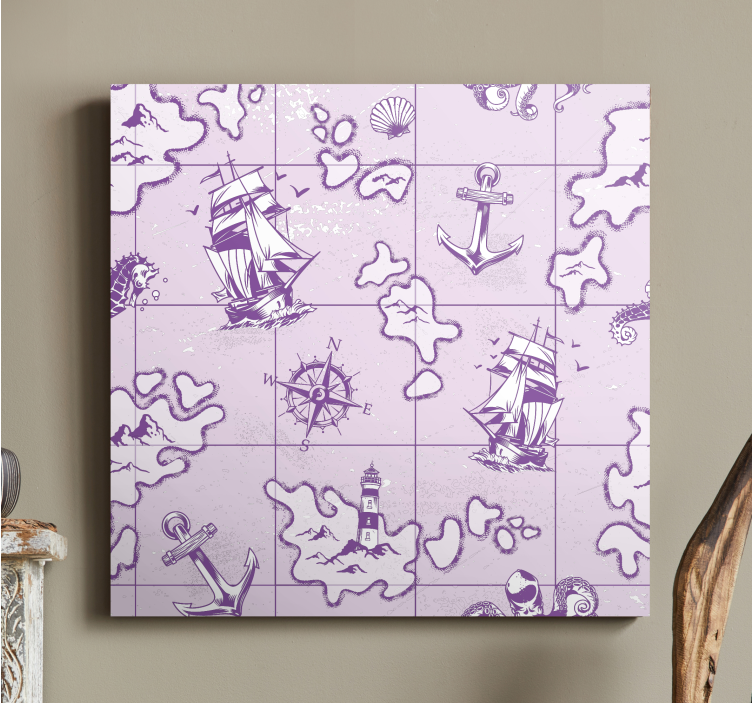 Cuadro de marineros brújula náutica vintage - TenVinilo