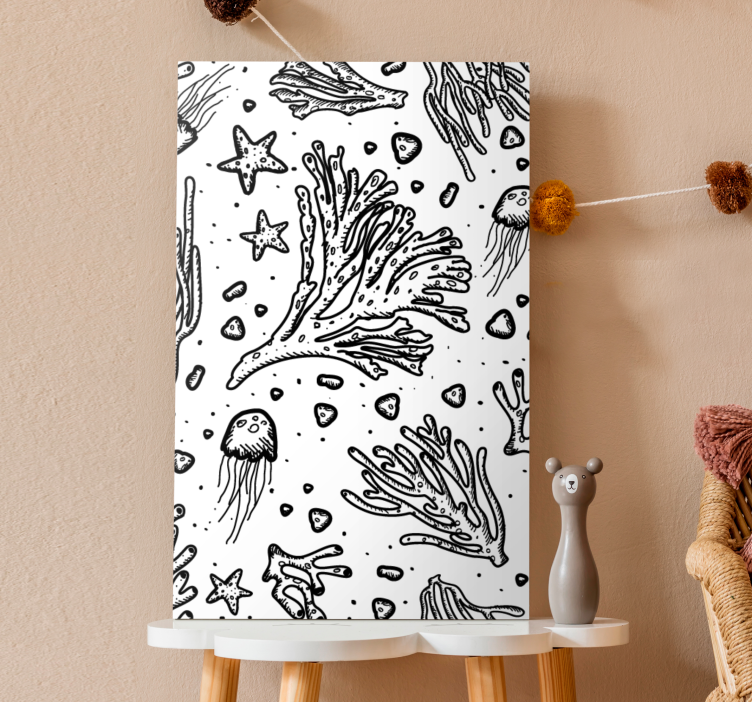 Cuadro de marineros vida en el arrecife coralino - TenVinilo