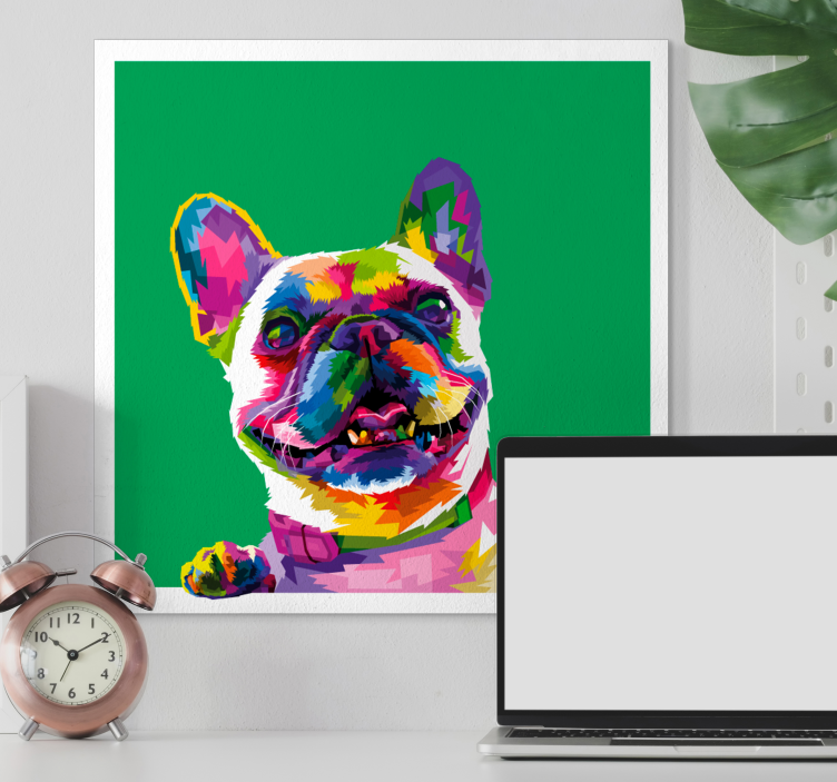 Cuadro perro Arcoiris de bulldog francés - TenVinilo