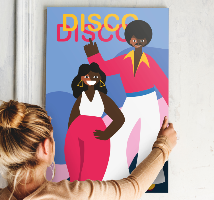 Cuadro de personas entusiastas del disco dance - TenVinilo
