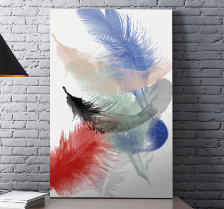 Cuadro moderno Diseño de plumas abstractas coloridas - TenVinilo