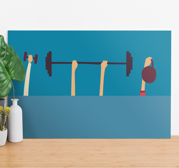 Cuadro deporte equipos de fitness manos - TenVinilo