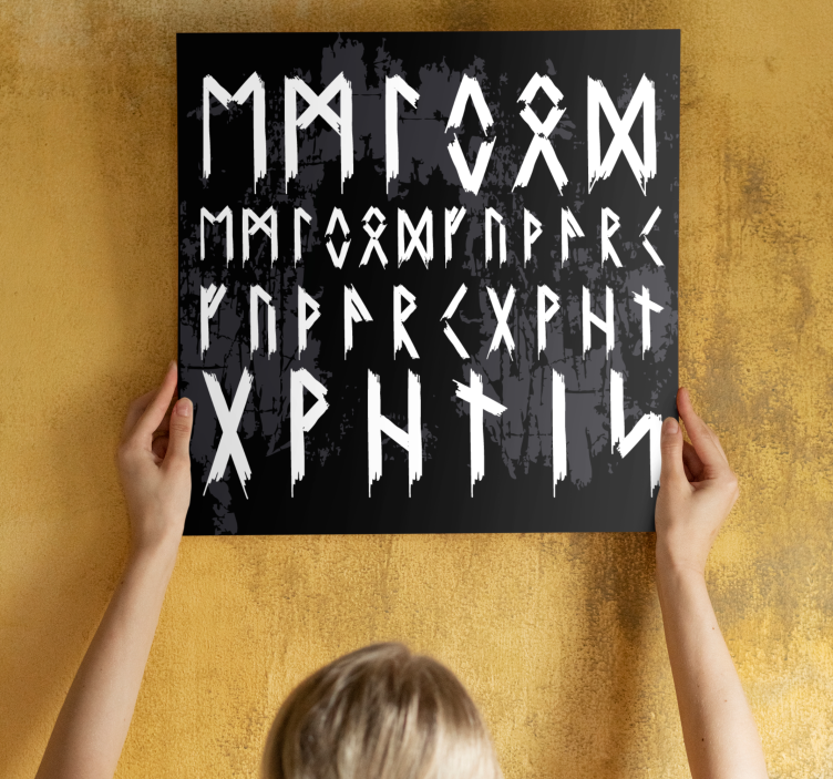 Cuadro estilo nórdico Alfabeto vikingo vintage - TenVinilo