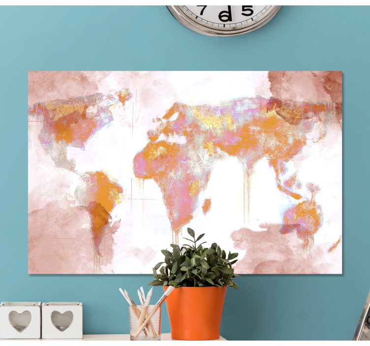 Cuadro mapamundi Salpicaduras de arte moderno - TenVinilo