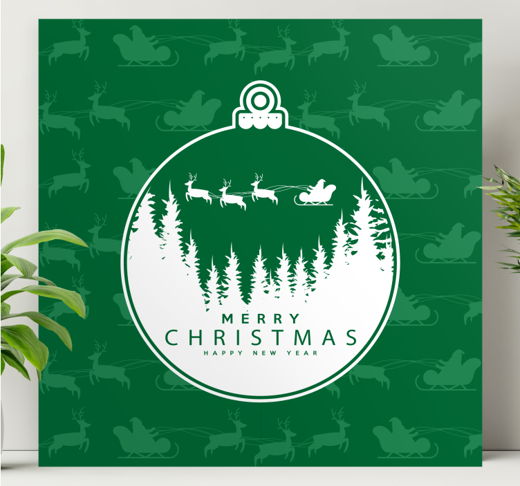 Cuadro de navidad Trineo decorar bola - TenVinilo