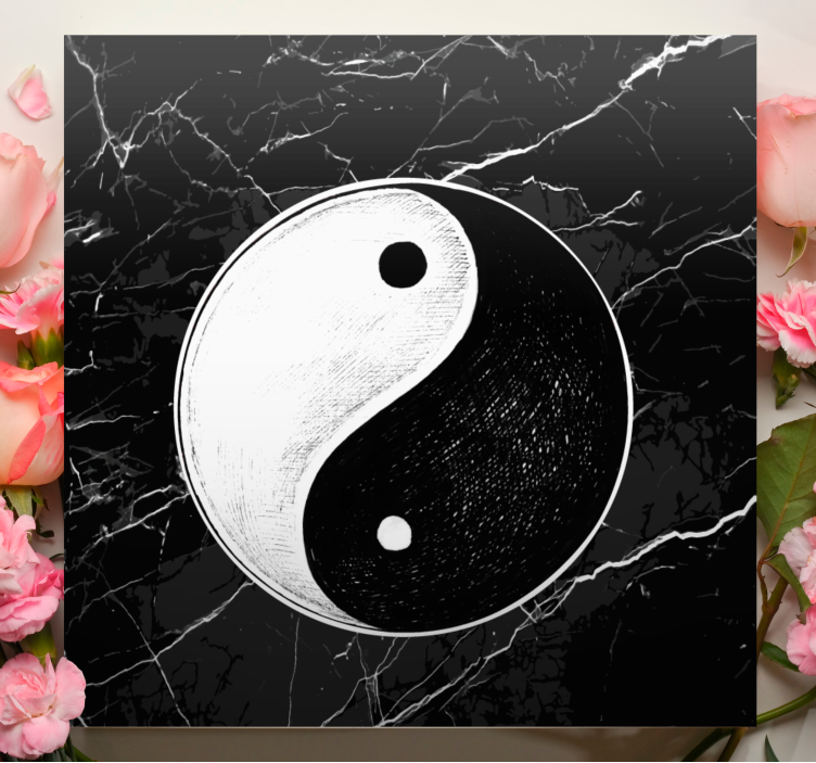 Cuadro oriental mármol yin yang - TenVinilo