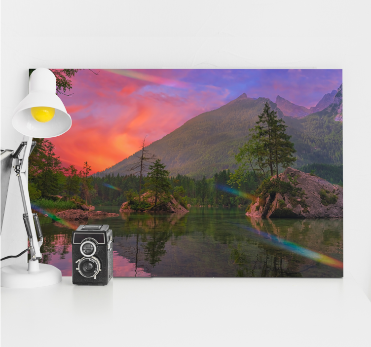 Cuadro paisajes reflejo de montañas serenas - TenVinilo