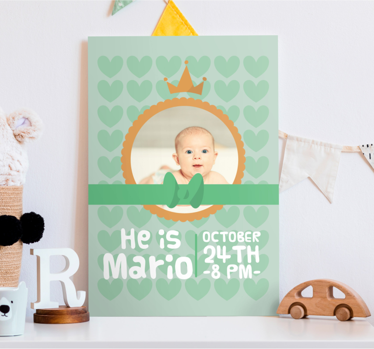 Cuadro para bebés Él es mario - TenVinilo