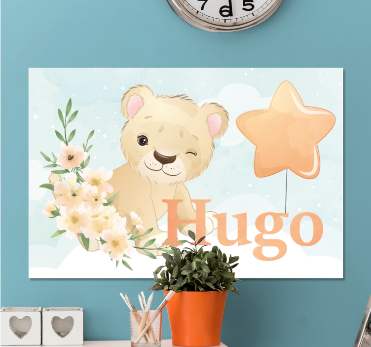 Cuadro para bebés personaje de león adorable - TenVinilo
