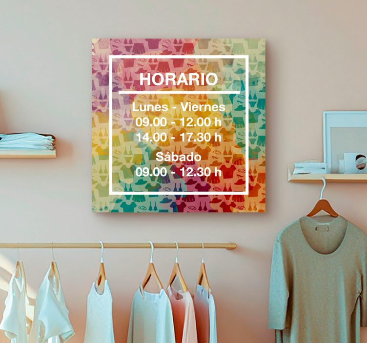 Cuadro personalizable horario de apertura - TenVinilo