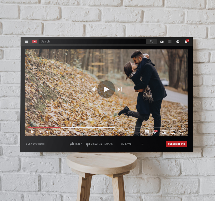 Cuadro personalizable youtube - TenVinilo