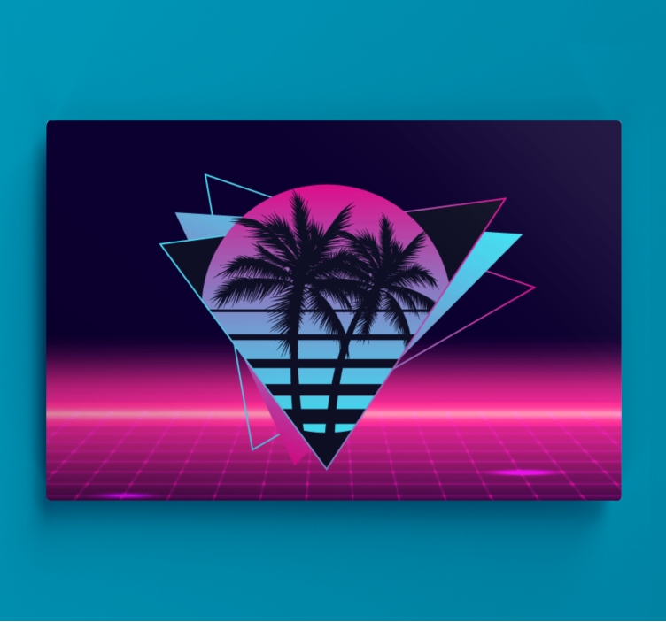 Cuadro vintage Palmera estilo vaporwave - TenVinilo
