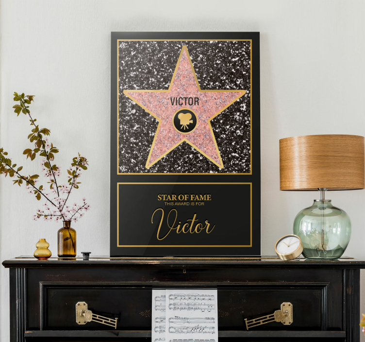Cuadro para salón estrella de la fama personalizada - TenVinilo