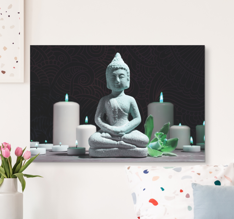 Cuadro zen buda con velas - TenVinilo