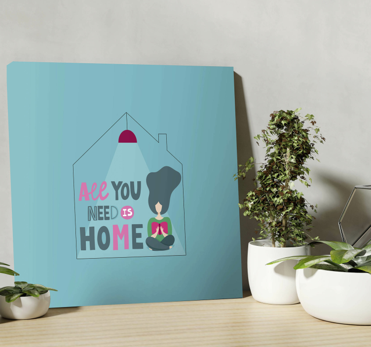 Cuadro para recibidor frase estar en casa - TenVinilo